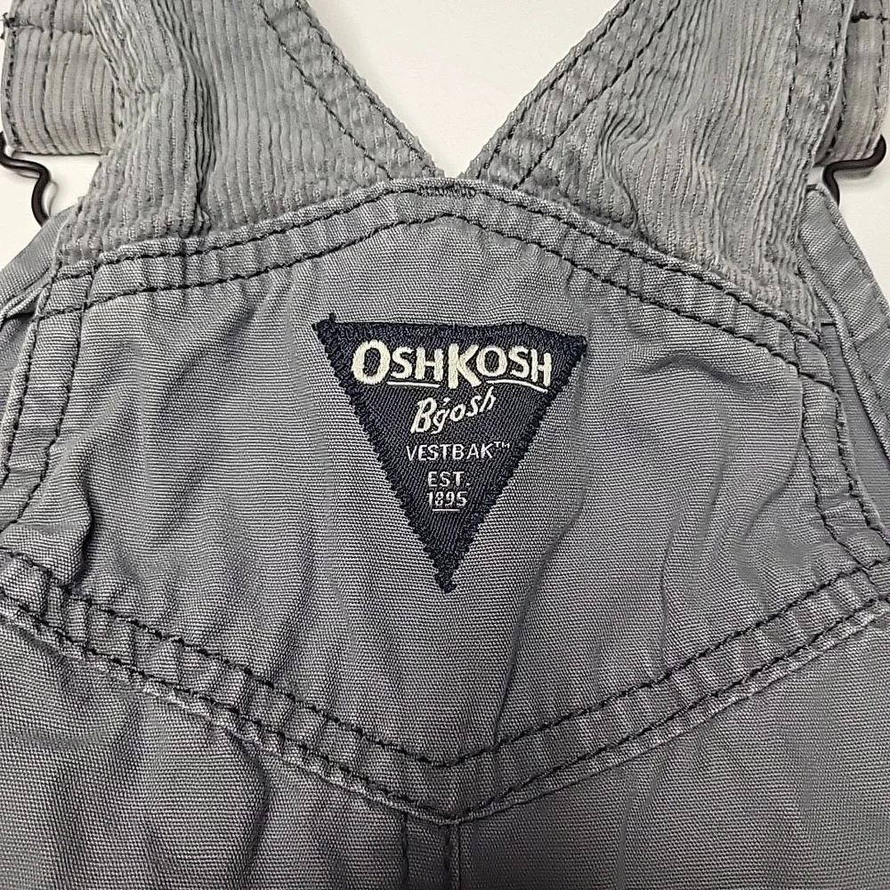 OSHKOSH BGosh Vestbak Gray Overalls Corduroy Detail Size‎ 12M